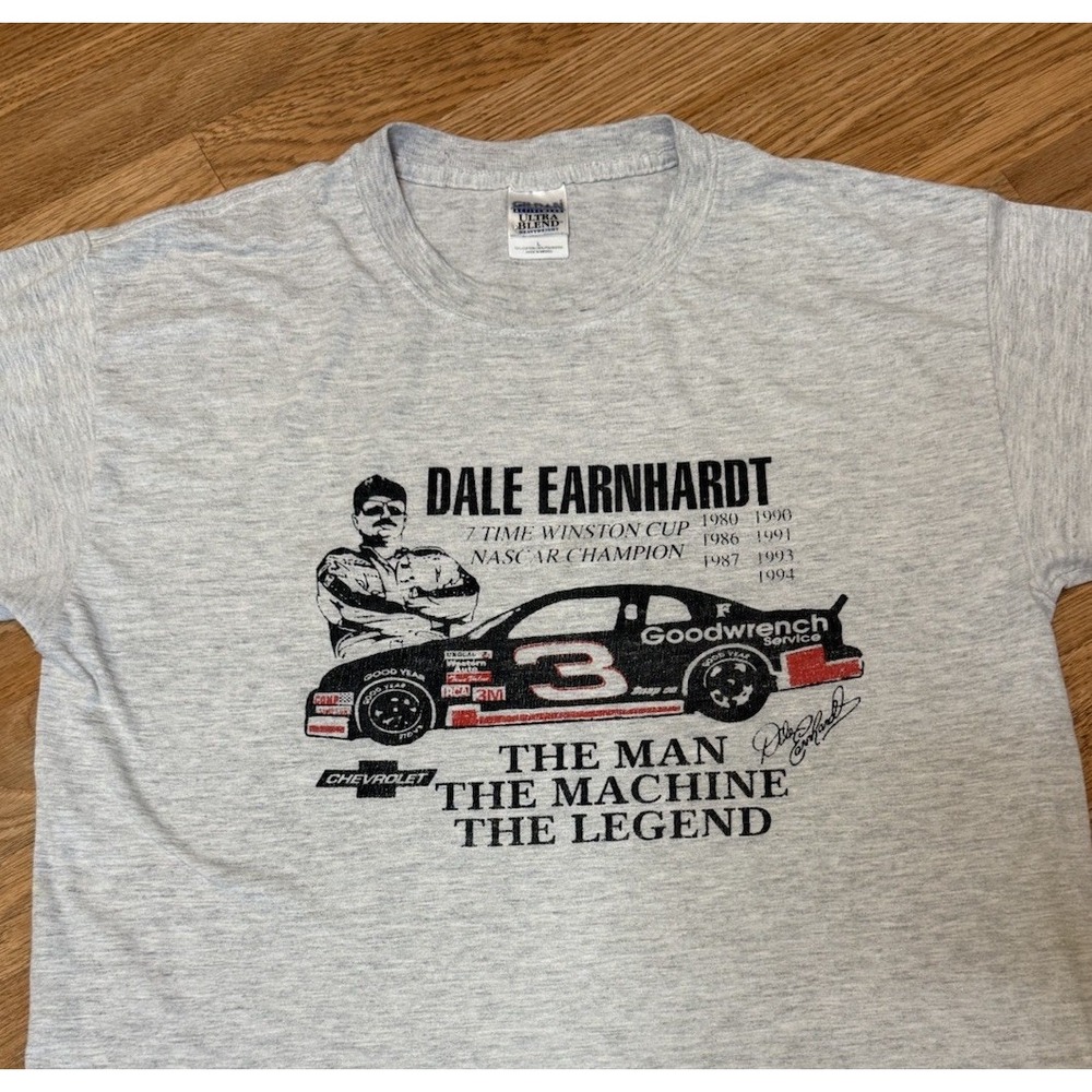Vintage 90s Dale Earnhardt 7 Time Winston Cup Champion NASCAR Racing T Shirt LG